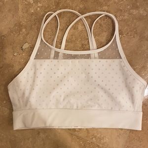 Alala bright white Swiss dot sports bra